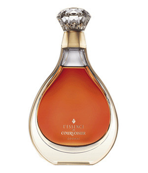Courvoisier L'Essence cognac in Baccarat crystal teardrop decanter with bespoke frame