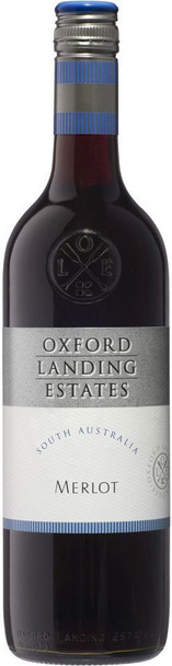 Bottle of Oxford Landing Estates Merlot, a 750ml Australian red wine at 13.5% ABV