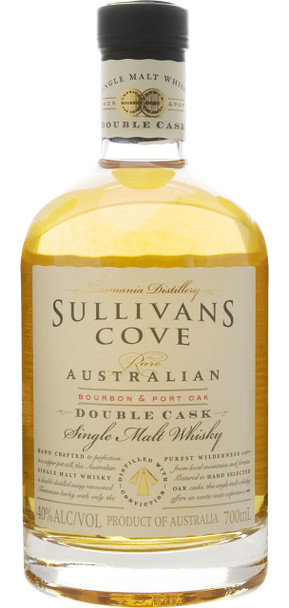 Bottle of Sullivans Cove Double Cask Tasmanian single malt whisky, 700ml