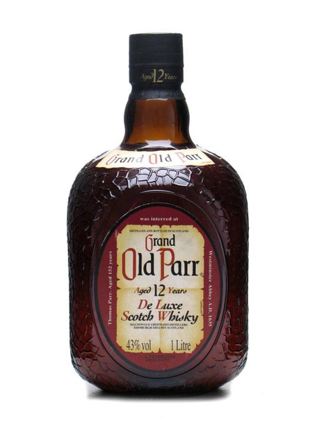 Old Parr 12 Year Old 50ml square brown bottle blended whisky in gold box