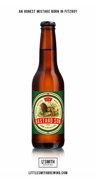 Bottle of Bastard Son APA, an Australian American-style pale ale, 330ml