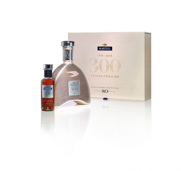 Martell XO Exclusive Tricentenaire Edition Pack cognac decanter with miniature 10cl bottle