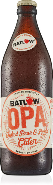 Bottle of Batlow Oaked Pear & Apple Cider, 500ml, Australian orchard cider with French oak notes