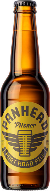 Bottle of Panhead Port Road Pils, a New Zealand Pilsner beer, 330ml