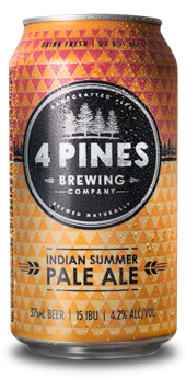 Single bottle of 4 Pines Indian Summer Pale Ale, Australian-style pale ale, 4.2% ABV