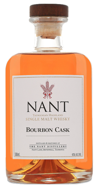 Bottle of Nants Bourbon Cask whisky, 500ml