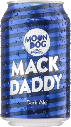 Moon Dog Mack Daddy Dark Ale 330ml can 6 pack, an Australian dark ale