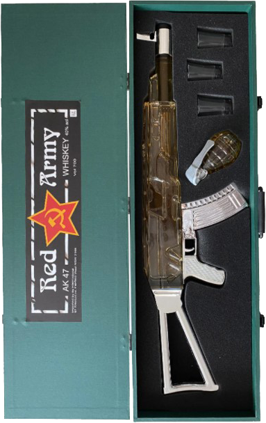 カラシニコフ ウォッカ RED ARMY VODKA AK-47 Red Army Ak-47 Kalashnikov Vodka Vol. 1L + Liqueur Grenade Vol. 0
