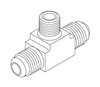 Union Tee Fitting (1/4" SAE-45deg FLARE) For Midmark Tables/Chairs - MIF244