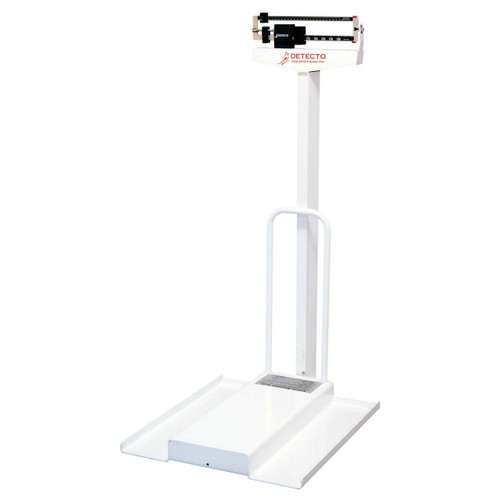 Detecto 1000 lbs Capacity Waist-High Stand-On BMI Scale w/ Manual Height Rod 6856MHR