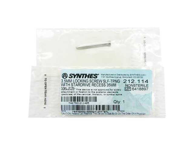 Booth Medical - Synthes 3.5mm Self Tapping Locking Screw - 212.114