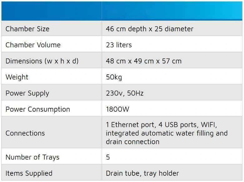 T-Edge 11 Tuttnauer Automatic Autoclave Sterilizer Tech Specs