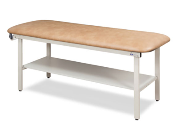 Clinton Flat Top, Alpha Series, Straight Line Treatment Table W/ Full Shelf, SKU#: 3200-27