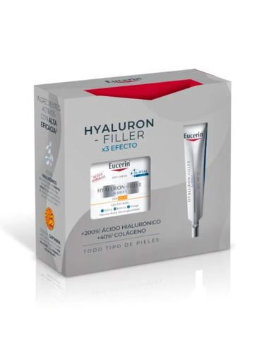 PACK EUCERIN HYALURON GRIS DIA + CONTORNO DE OJOS