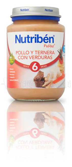 Nutriben potito pollo-ternera verdura, 200 g