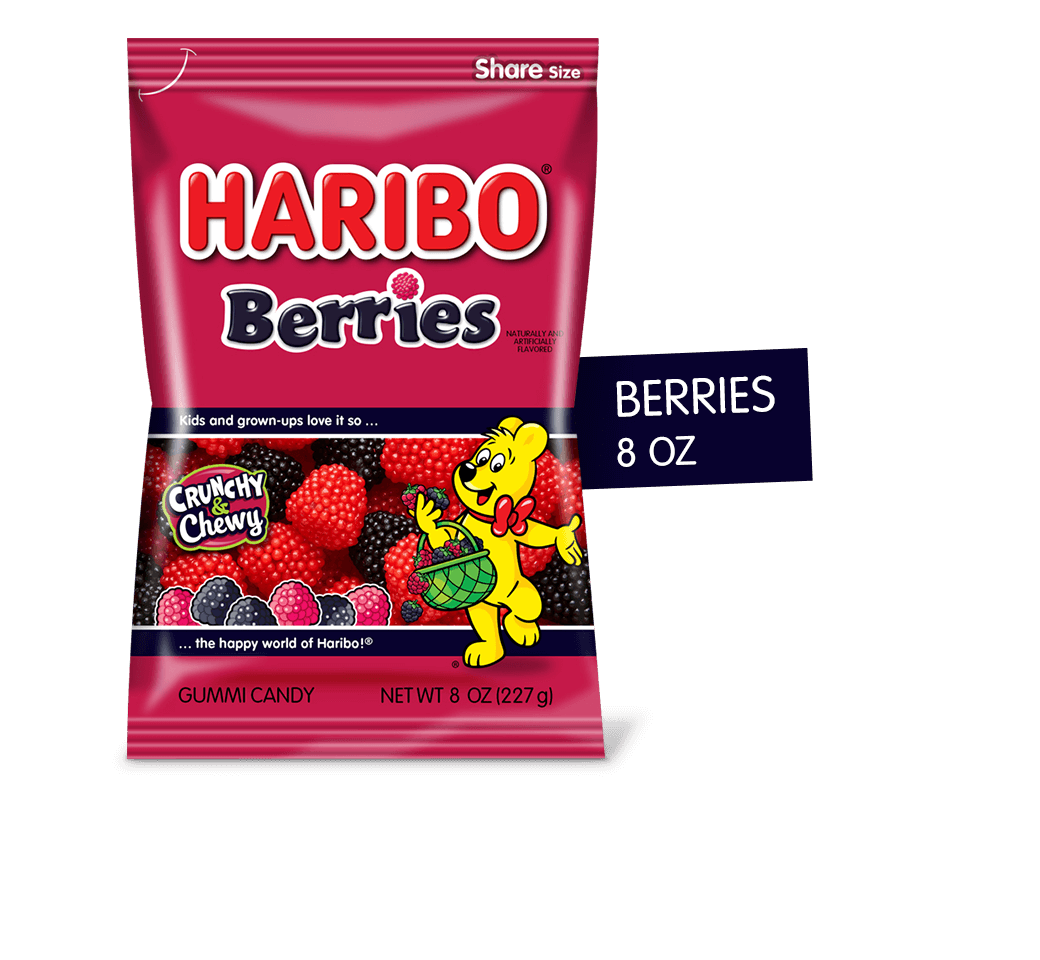 Haribo Red & Black Rasberry Gummies 8oz
