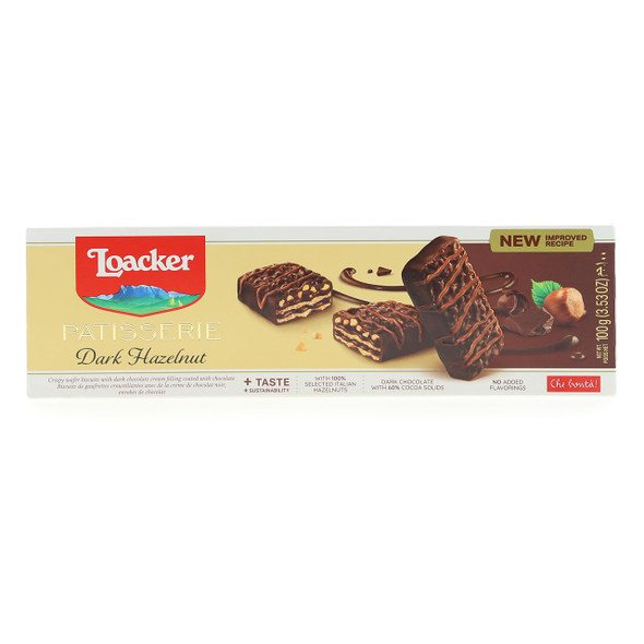 Loacker Patisserie Dark Hazelnut Chocolate Bars (100g)