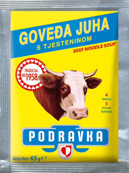 Podravka Noodle Soup w/Natural Beef Flavor (65g)