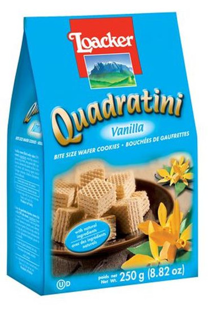 Quadratini Vanilla, creme-filled wafer cookies, 8.82oz