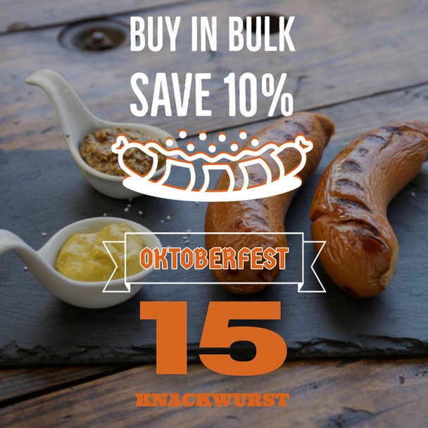 Knackwurst Price (15) per 5.2 lb. 