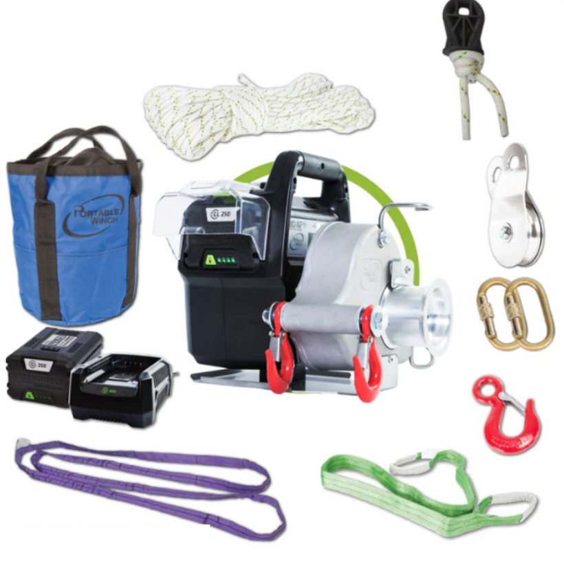 PCW3000-Li  80/82 V Battery Powered Pulling Winch Accessorized Package