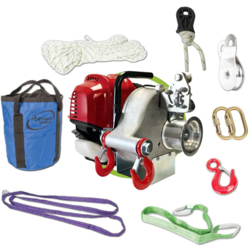 PCW4000 GX50 Gas Powered Pulling Winch Accessorized Package