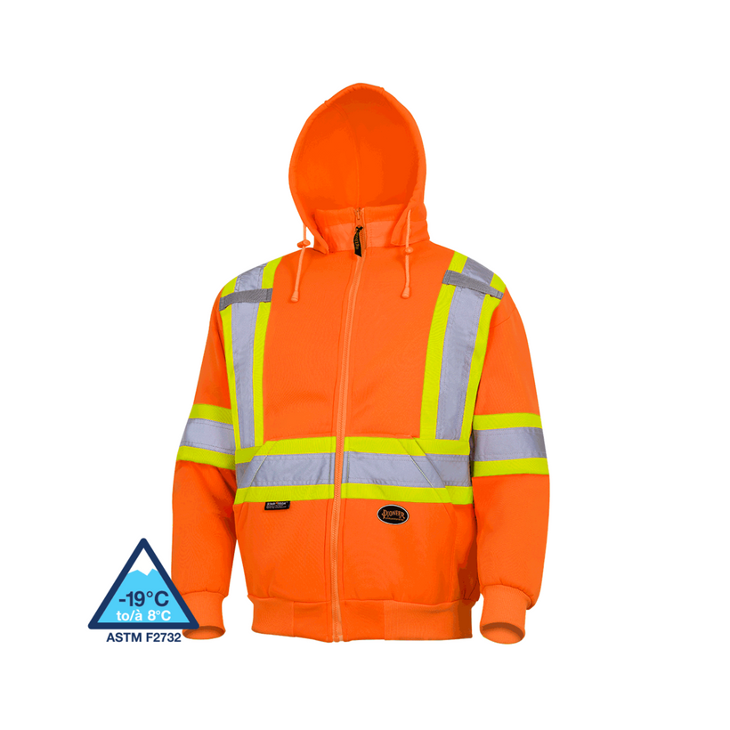Active slide of Surewerx Hi-Viz Safety Hoodie Polyester Fleece