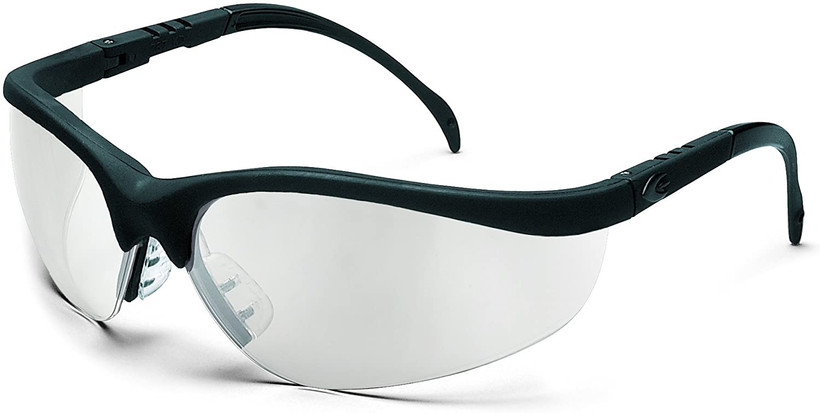 Glasses, Crews Klondike safety, black frame, indoor/outdoor lens