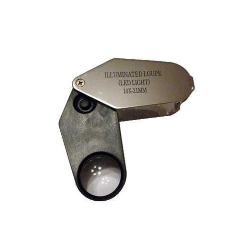 HAND LENS W/ LED LIGHT 10 X  21MM PLASTIC BODY