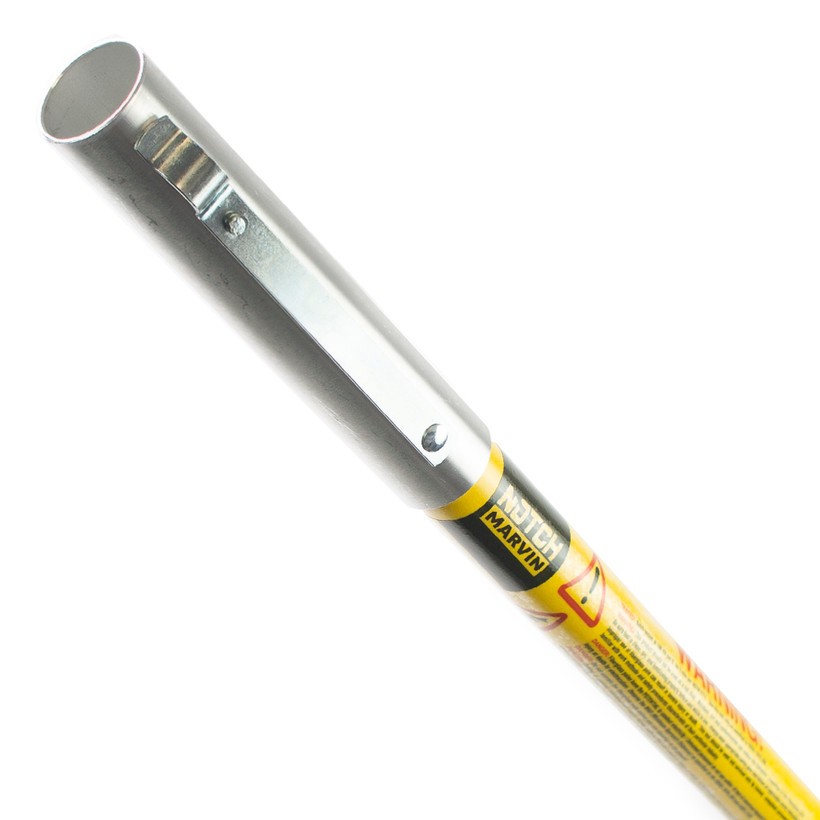 12' Fiberglass Saw pole w/ blank top and rubber base - yellow