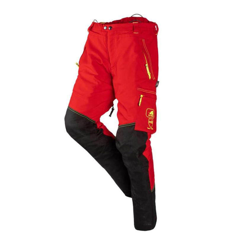 Active slide of SIP Protection ReFlex Chainsaw Pants Red/Hi-Vis Yellow