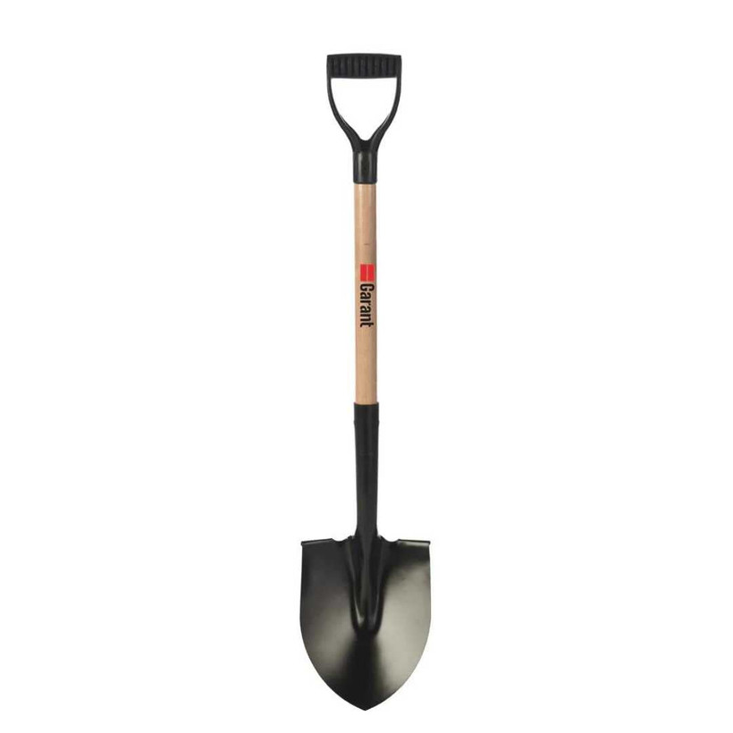 Active slide of D-Grip Wood Handle Round Point Shovel