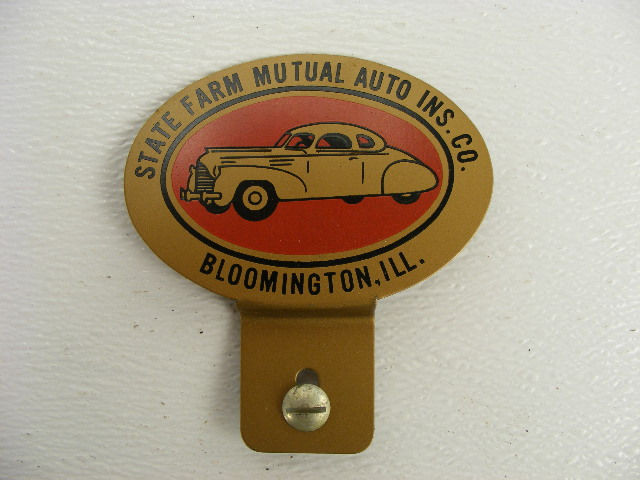 A 4 1/2" vintage State Farm Mutual Auto Insurance license