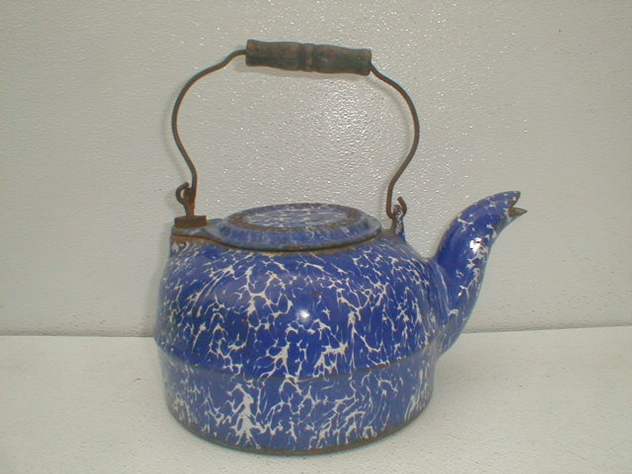Antique Very Large Cast Iron Wrought Tea Kettle