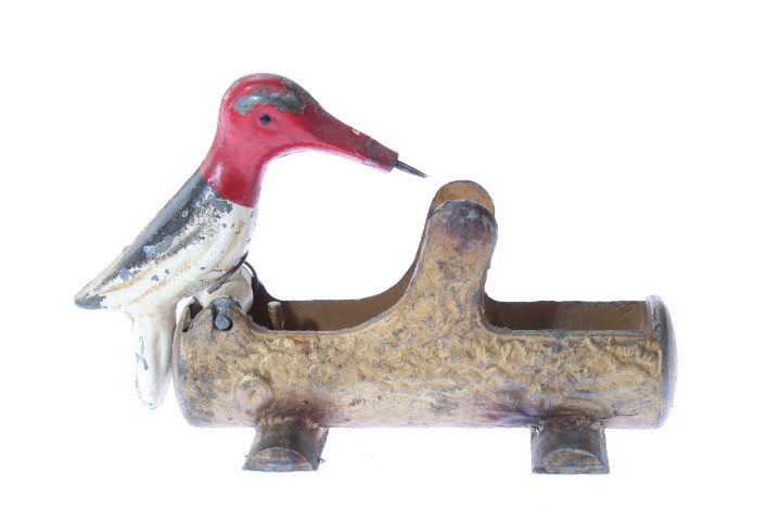 Vintage Woodpecker Mechanical Toothpick Holder