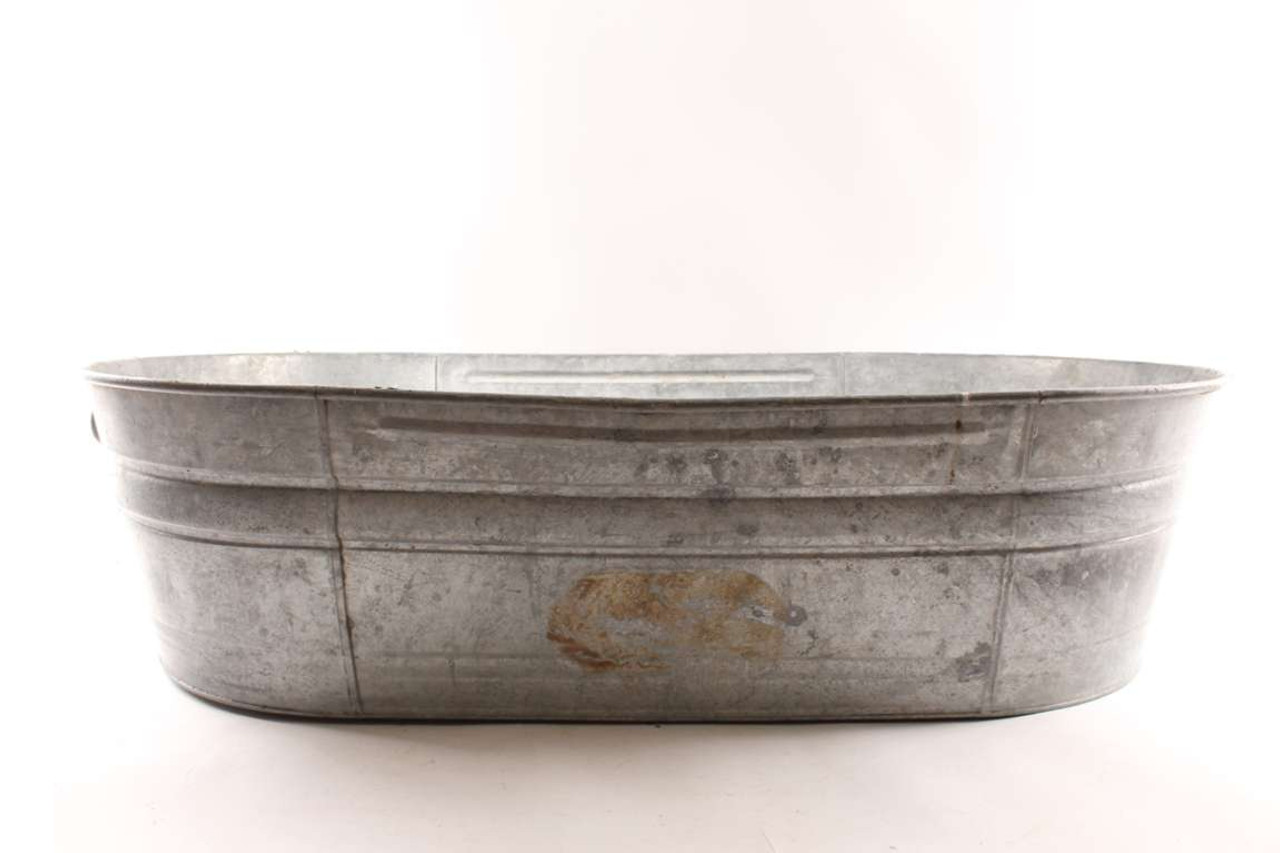 Extra Large 42 Oval Vintage Galvanized Metal Farm Wash Tub