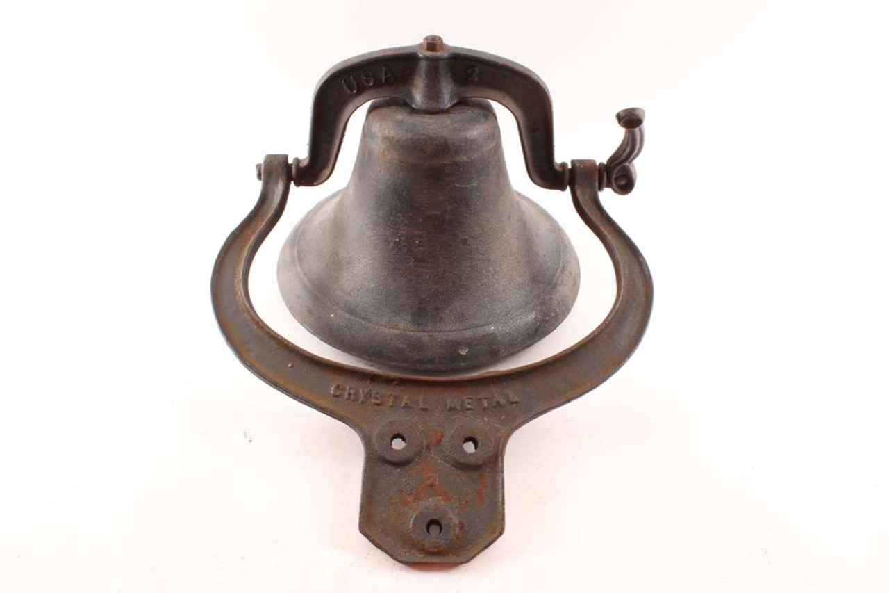 Antique Cast Iron Farm Dinner School Church Bell & Yoke