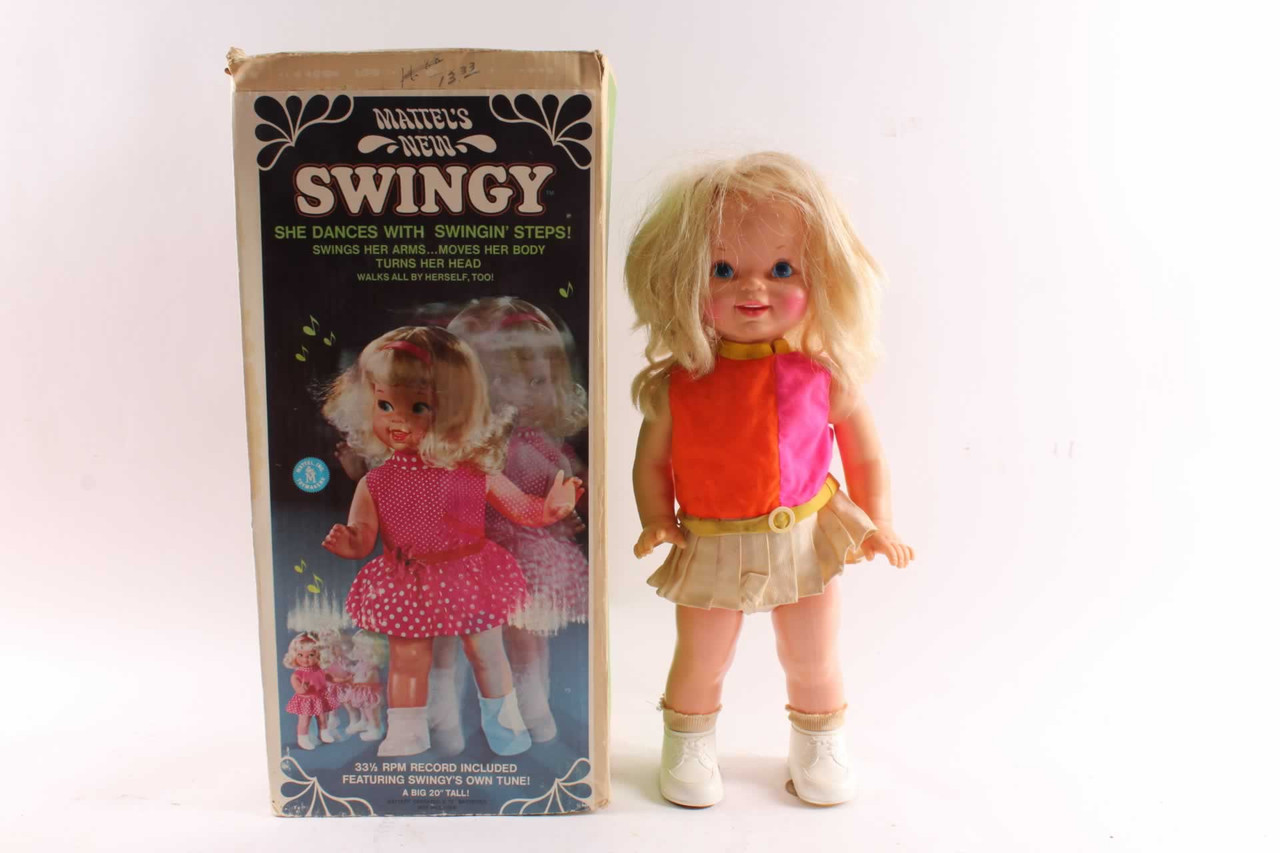 Vintage Mattel Swingy Battery Operated Doll & Box 1968