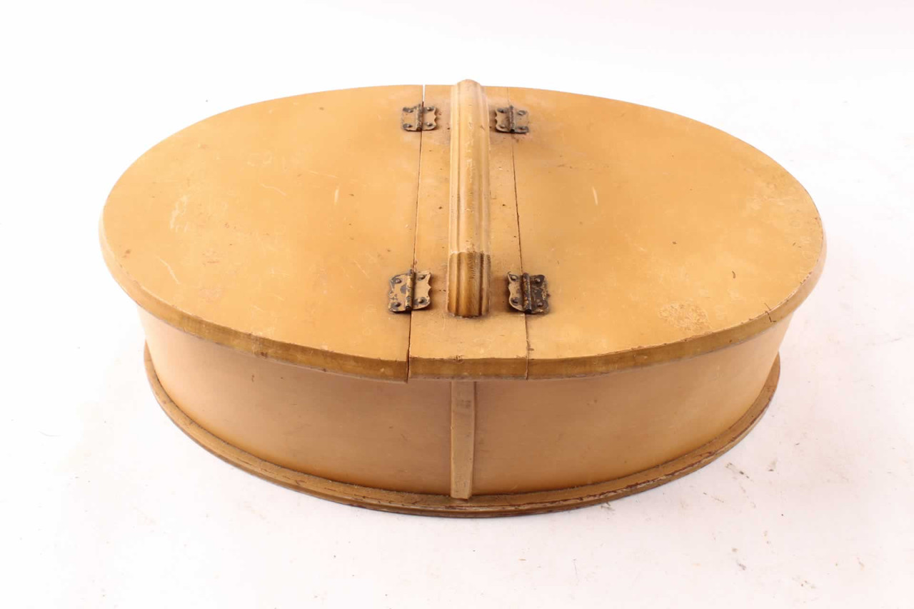 Antique Wood Painted Sewing Box Basket