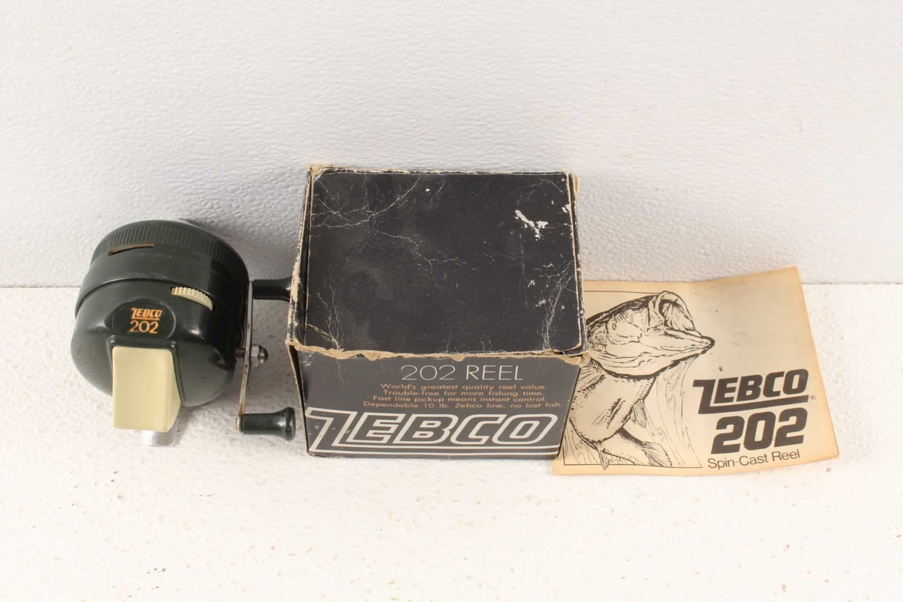 Vintage Zebco 202 Fishing Reel & Box With Paperwork