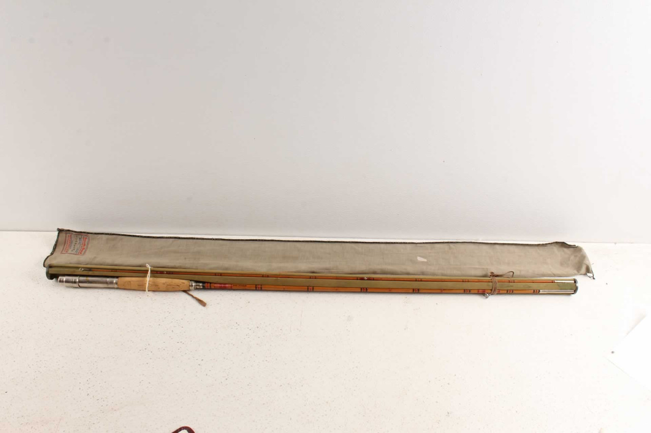 Vintage Ted Long Bamboo Fly Rod In South Bend Cloth Case - Antique