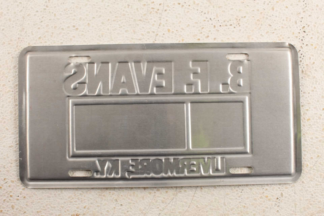 Vintage B.F. Evans Ford Livermore Kentucky Metal Car Dealership License