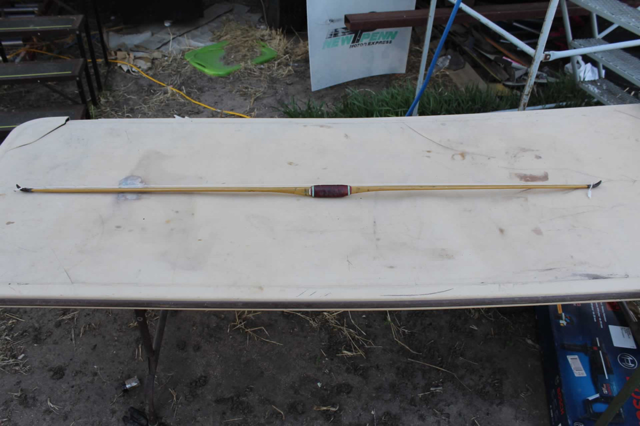 Vintage Indian Archery Long Bow & Arrow Target Bow 61" Long Antique
