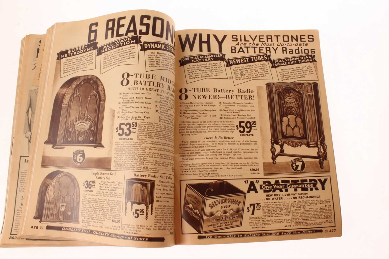 Vintage Sears Roebuck Catalog Fall & Winter 19321933 Clothing Radios