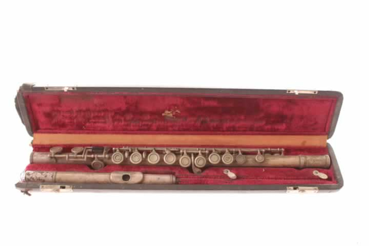 Antique C. G. Conn Ltd. Fancy Flower Design Engraved Flute