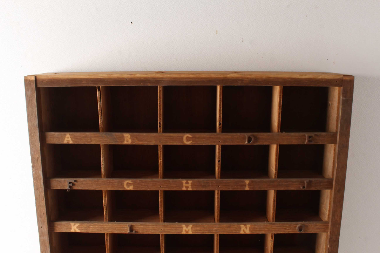 Antique Wooden 45 Slot Cubby Pigeon Hole Bin 32" x 22