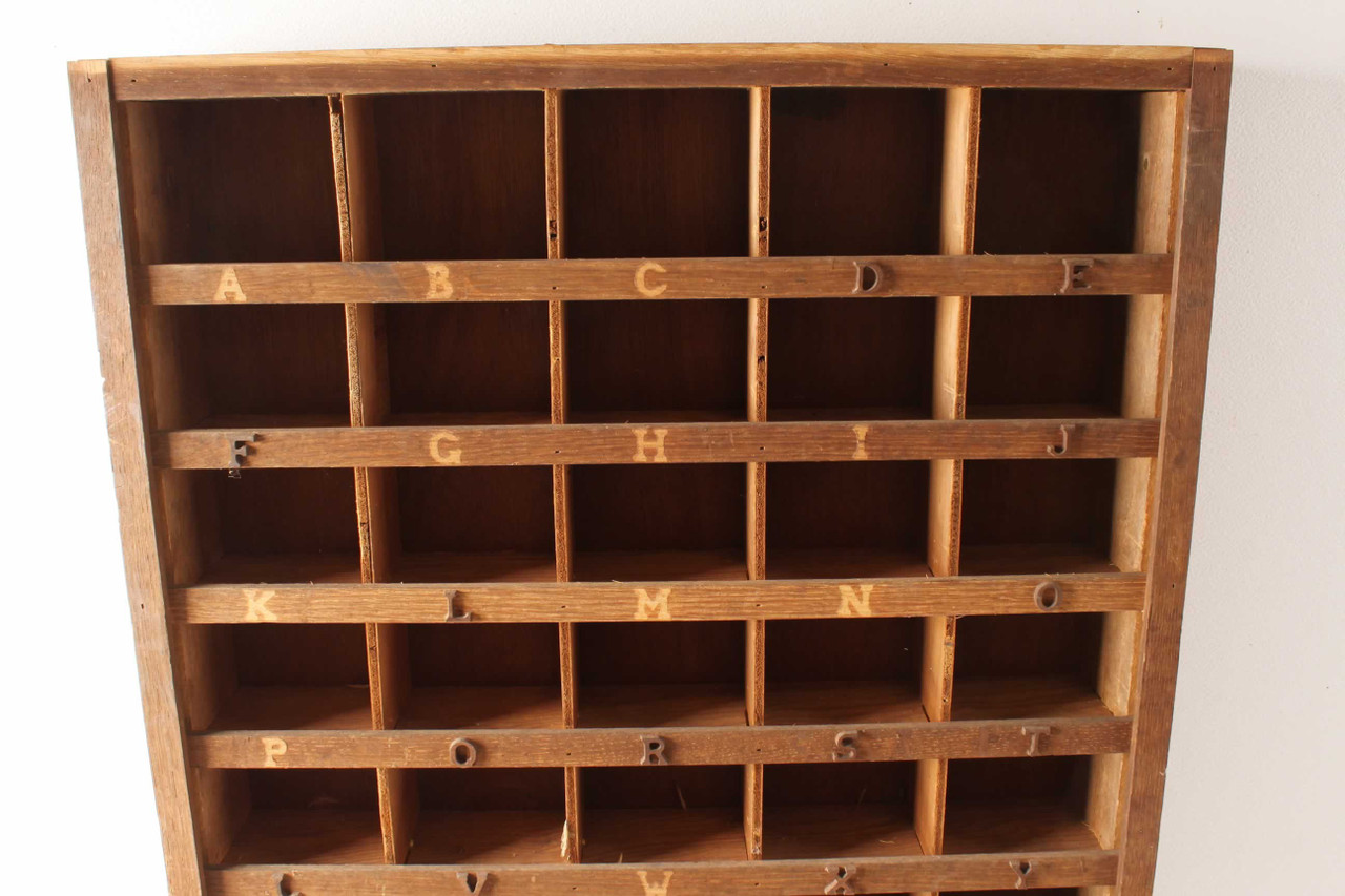 Antique Wooden 45 Slot Cubby Pigeon Hole Bin 32" x 22