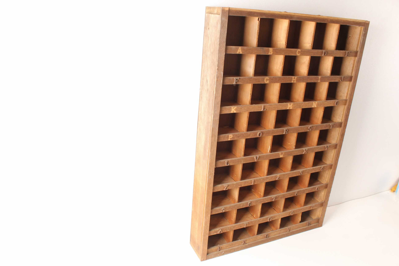 Antique Wooden 45 Slot Cubby Pigeon Hole Bin 32" x 22