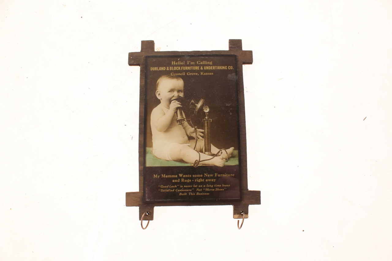 Durland & Block Furniture Undertaking Council Grove Kansas Advertising