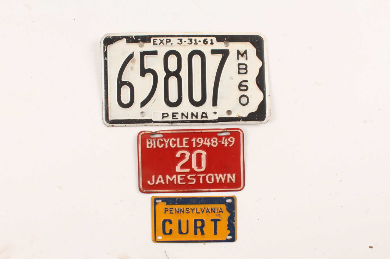 Vintage Jamestown Bicycle Penna Motor Boat Curt Bicycle Name License vintage-jamestown-bicycle-penna-motor-boat-curt-bicycle-name-license
